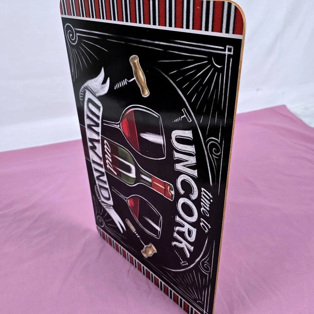 Wellington Studio Wine Placemats Set of 4 Cork Back Uncork and Unwind Chalkboard